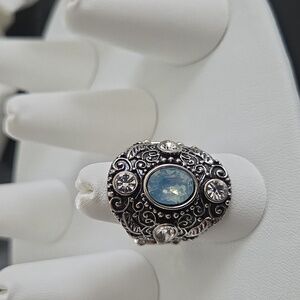 Paparazzi Beautiful Blue/rhinestones/ Opal Look Ring NWOT